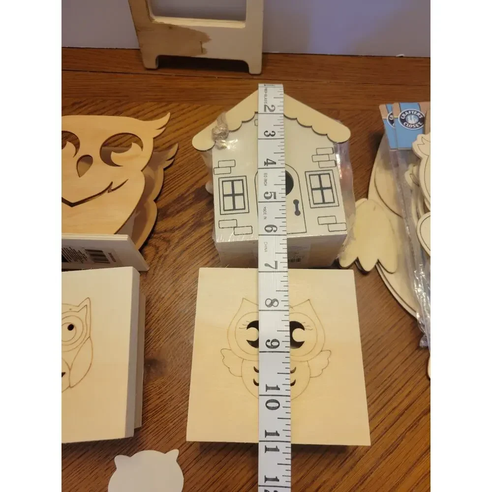 Unfinished Wooden Owl‎ Shapes, Boxes Arts & Crafts Decor Ready to Paint